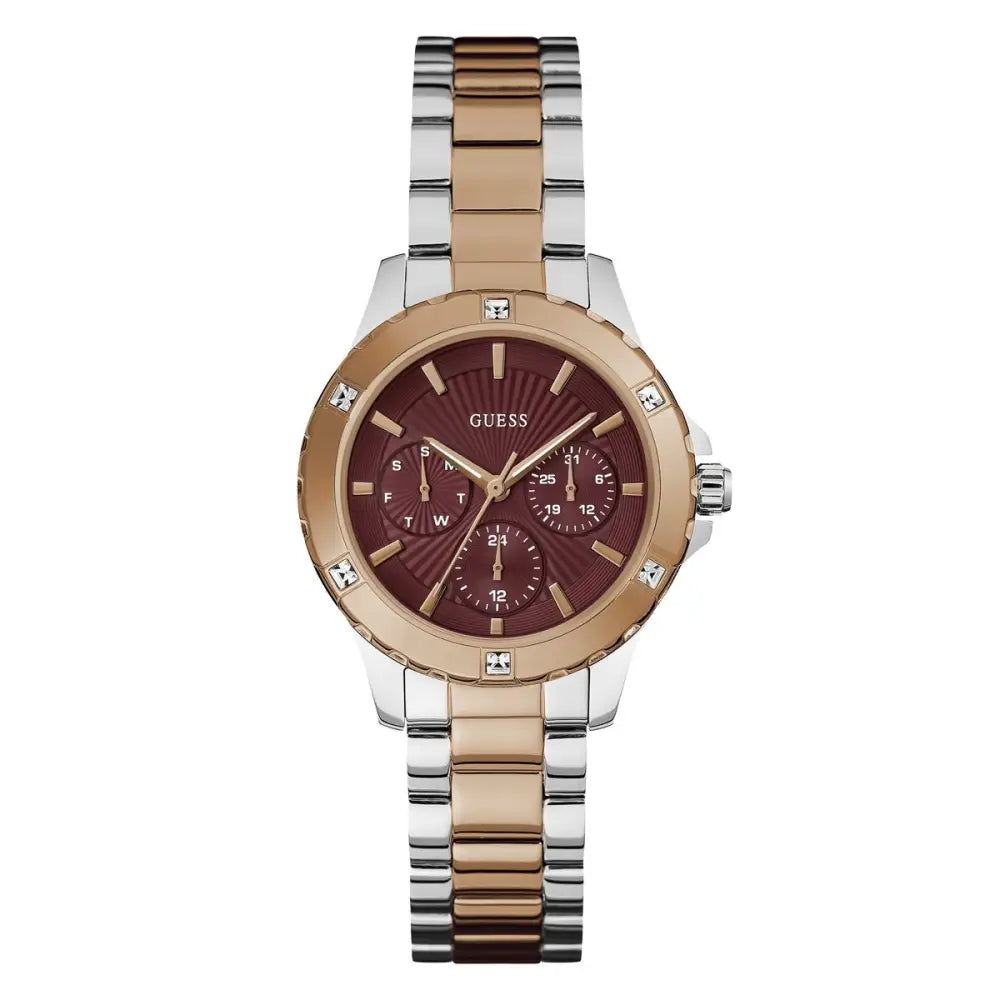 Montre Guess Mist rouge à cadran rond analogique à quartz pour femme